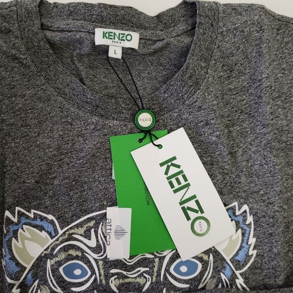 Kenzo Tiger Print Cotton T-shirt - Gray - Picture 2 of 6